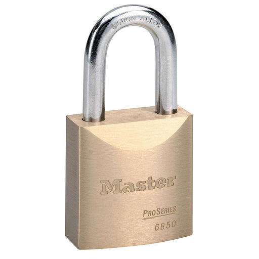 Master Lock 6850 ProSeries® Solid Brass Rekeyable Padlock 2in (51mm) Wide-Keyed-Master Lock-Keyed Alike-1-1/2in (37mm)-6850KA-HodgeProducts.com