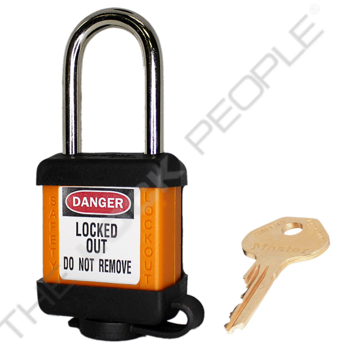 Master Lock 410COV Padlock with Plastic Cover 1-1/2in (38mm) wide-Master Lock-Master Keyed-1-1/2in-410MKORJCOV-HodgeProducts.com