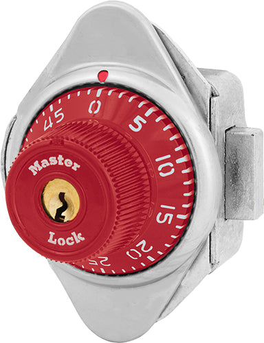 Master Lock 1671MD Built-In Combination Lock with Metal Dial for Lift Handle, Single Point and Box Lockers - Hinged on Left-Master Lock-Red-1671MDRED-HodgeProducts.com