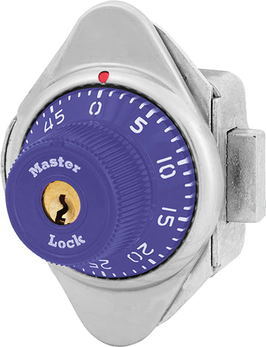 Master Lock 1671MD Built-In Combination Lock with Metal Dial for Lift Handle, Single Point and Box Lockers - Hinged on Left-Master Lock-Purple-1671MDPRP-HodgeProducts.com