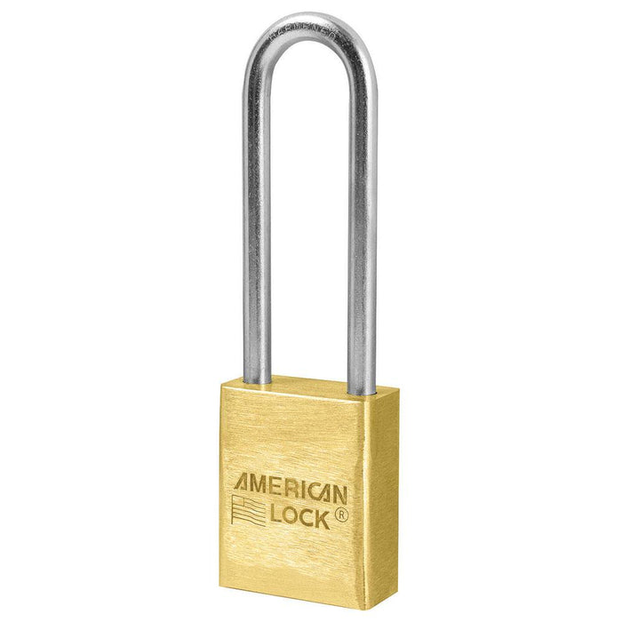American Lock A42 1-1/2in (38mm) Solid Brass Padlock with 3in (76mm) Shackle-Keyed-American Lock-Keyed Alike-A42KA-HodgeProducts.com