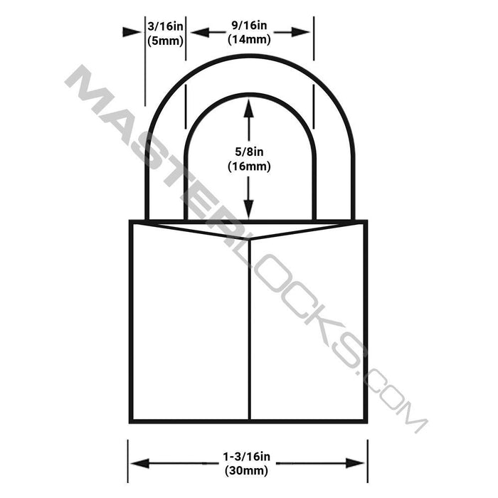 Master Lock 130D Solid Brass Body Padlock 1-3/16in (30mm) Wide-Keyed-Master Lock-130D-HodgeProducts.com