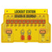 Master Lock 1483BP410ES 10-Lock Padlock Station, English/Spanish, Zenex™ Thermoplastic Padlocks-Keyed-Master Lock-1483BP410ES-HodgeProducts.com
