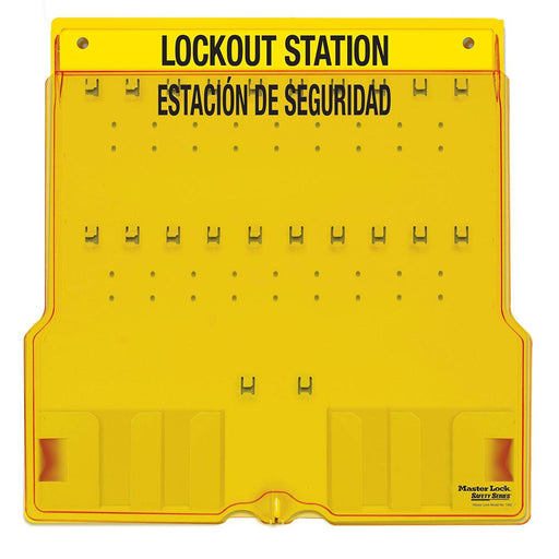 Master Lock 1484BES 20-Lock Padlock Station, English/Spanish, Unfilled-Keyed-Master Lock-1484BES-HodgeProducts.com