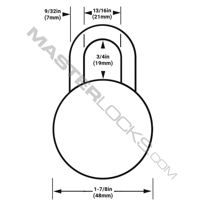 Master Lock 1504D Combination Dial Padlock; Dial 1-7/8in (48mm) Wide-Combination-Master Lock-1504D-HodgeProducts.com