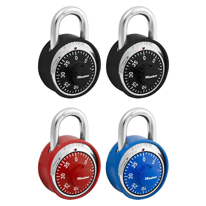 Master Lock 1503DCOV Combination Dial Padlock with Matching Scratch Guard Bumper; Assorted Colors 1-7/8in (48mm) Wide-Combination-Master Lock-1503DCOV-HodgeProducts.com