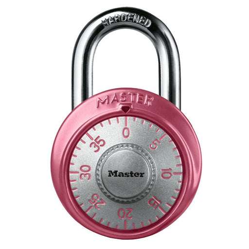 Master Lock 1530DPNK Combination Dial Padlock with Aluminum Cover; Pink 1-7/8in (48mm) Wide-Combination-Master Lock-1530DPNK-HodgeProducts.com