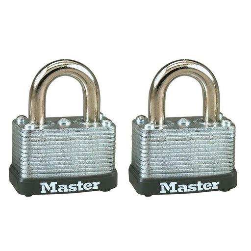 Master Lock 22T Laminated Steel Warded Padlock; 2 Pack 1-1/2in (38mm) Wide-Keyed-Master Lock-22T-HodgeProducts.com