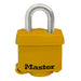 Master Lock 315SSKAD Covered Stainless Steel Padlock; Yellow 1-9/16in (40mm) Wide-Keyed-Master Lock-315SSKAD-HodgeProducts.com