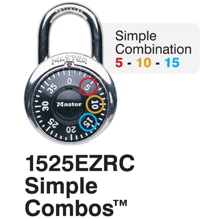 Master Lock 1525EZRC 1-7/8in (48mm) Simple Combos™ ADA Inspired Combination Padlock-Master Lock-Black-1525EZRC-HodgeProducts.com