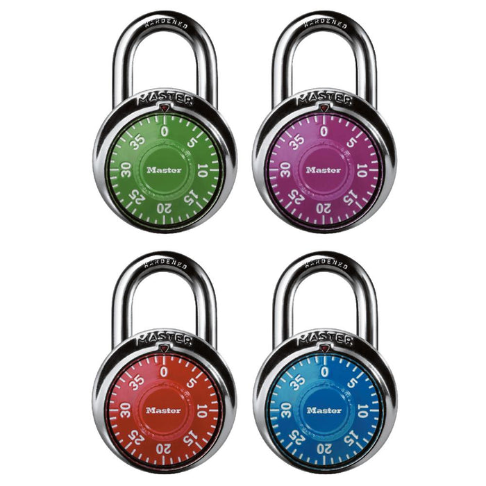 Master Lock 1505D Combination Dial Padlock; Assorted Colors 1-7/8in (48mm) Wide-Combination-Master Lock-1505D-HodgeProducts.com