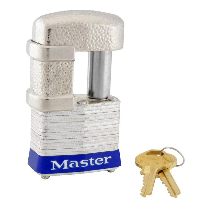 Master Lock 37 Shrouded Laminated Steel Padlock 1-9/16in (40mm) Wide-Keyed-Master Lock-37-HodgeProducts.com