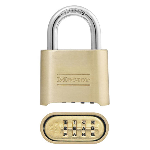 Master Lock 175DWD Set Your Own WORD Combination Solid Body Padlock 2in (51mm) Wide-Combination-Master Lock-175DWD-HodgeProducts.com