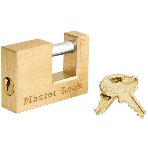 Master Lock 605DAT Solid Brass Coupler Latch Lock with Shackle 3/4in (19mm) Wide-Keyed-Master Lock-605DAT-HodgeProducts.com