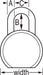 Master Lock 930DLHPF 2-1/2in (64mm) Wide Solid Steel Body Padlock with 2in (51mm) Shackle-Keyed-Master Lock-930DLHPF-HodgeProducts.com