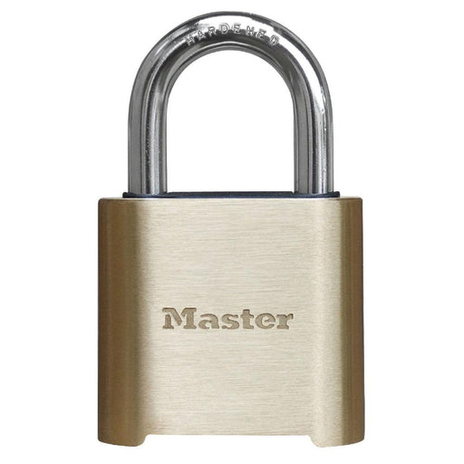 Master Lock 975DCOM Resettable Combination Brass Padlock 2in (51mm) Wide-Combination-Master Lock-975DCOM-HodgeProducts.com