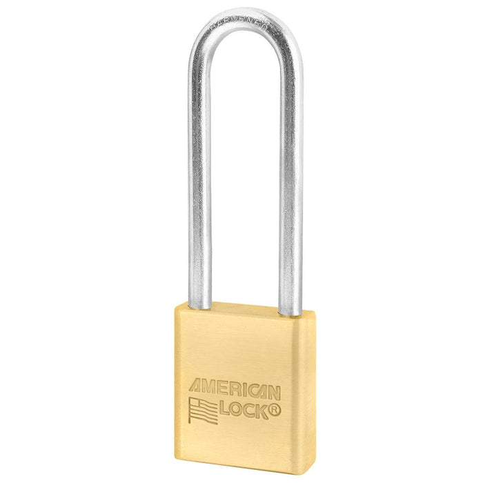 American Lock ASL42N 1-1/2in (38mm) Solid Brass BumpStop® Non-Rekeyable Government Padlock with 3in (76mm) Shackle-Keyed-American Lock-ASL42N-HodgeProducts.com