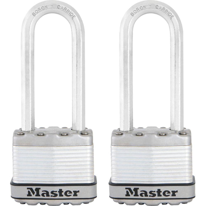 Master Lock M1XT 1-3/4in (44mm) Wide Magnum® Laminated Steel Padlock; 2 Pack-Master Lock-2-1/2in-M1XTLJ-HodgeProducts.com
