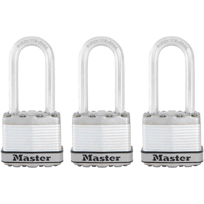 Master Lock M1XTRI 1-3/4in (44mm) Wide Magnum® Laminated Steel Padlock ; 3 Pack-Master Lock-M1XTRILH-HodgeProducts.com