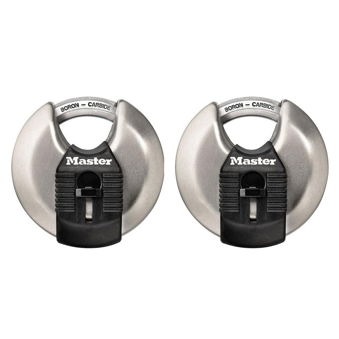 Master Lock M40XTHC 2-3/4in (70mm) Wide Magnum® Stainless Steel Discus Padlock with Shrouded Shackle; 2 Pack-Master Lock-M40XTHC-HodgeProducts.com