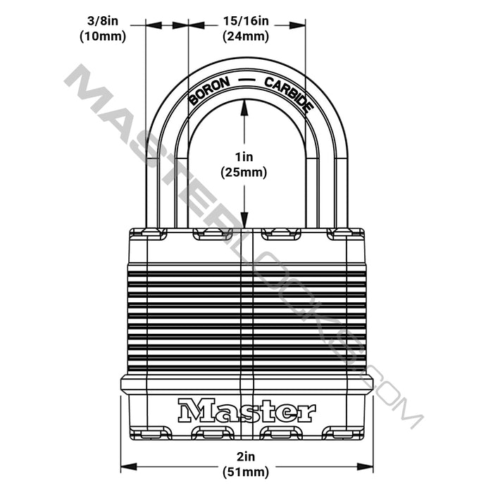 Master Lock M5XT 2in (51mm) Wide Magnum® Laminated Steel Padlock; 2 Pack-Master Lock-HodgeProducts.com