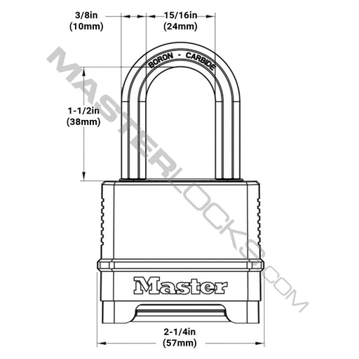 Master Lock M175XD 2in (51mm) Wide Magnum® Zinc Body Padlock with 1-1/2in (38mm) Shackle, Set Your Own Combination-Combination-Master Lock-M175XDLF-HodgeProducts.com