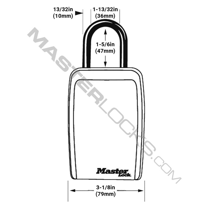 Master Lock 5422D Set Your Own Combination Push Button Portable Lock Box 3-1/8in (79mm) Wide-Combination-Master Lock-5422D-HodgeProducts.com
