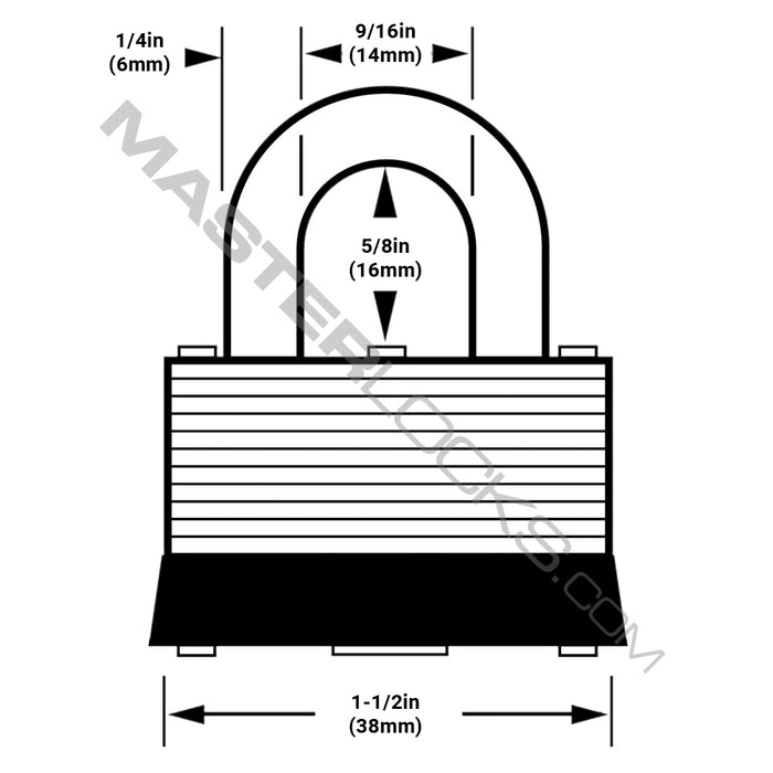 Master Lock 22T Laminated Steel Warded Padlock; 2 Pack 1-1/2in (38mm) Wide-Keyed-Master Lock-22T-HodgeProducts.com