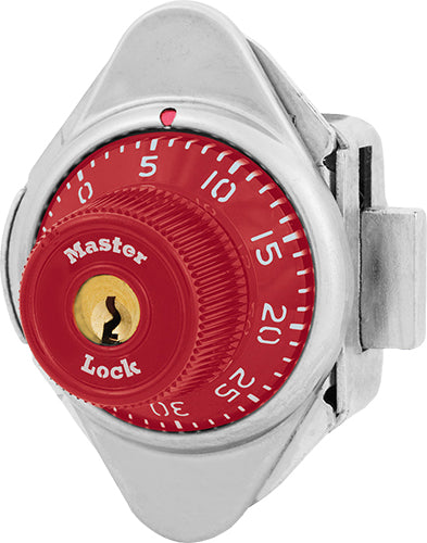 Master Lock 1631MD Built-In Combination Lock with Metal Dial for Lift Handle Lockers - Hinged on Left-Master Lock-Red-1631MDRED-HodgeProducts.com