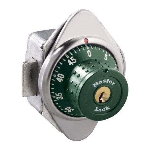 Master Lock 1652MD Built-In Combination Lock with Green Metal Dial Single Point Latch Lockers - Hinged on Right-Master Lock-Green-1652MDGRN-HodgeProducts.com
