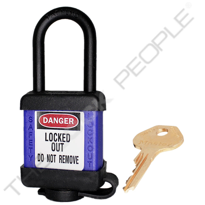 Master Lock 406COV Padlock with Plastic Cover 1-1/2in (38mm) wide-Master Lock-Keyed Alike-Blue-406KABLUCOV-HodgeProducts.com