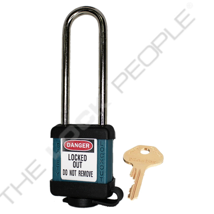 Master Lock 410COV Padlock with Plastic Cover 1-1/2in (38mm) wide-Master Lock-Keyed Alike-3in-410KALTTEALCOV-HodgeProducts.com