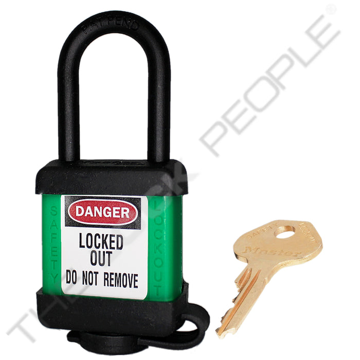 Master Lock 406COV Padlock with Plastic Cover 1-1/2in (38mm) wide-Master Lock-Keyed Alike-Green-406KAGRNCOV-HodgeProducts.com