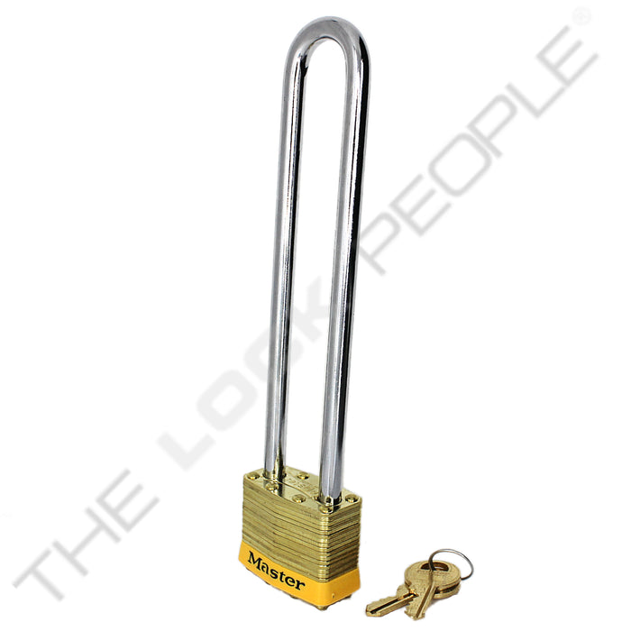 Master Lock 2 Laminated Brass Padlock 1-3/4in (44mm) wide-Keyed-Master Lock-Keyed Different-5-3/4in-2LNYLW-HodgeProducts.com